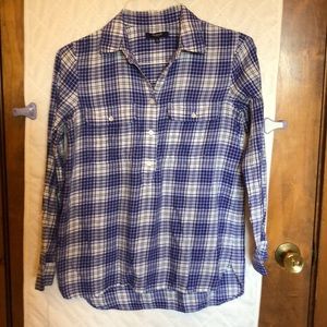 Madewell Plaid Soft Cotton Top